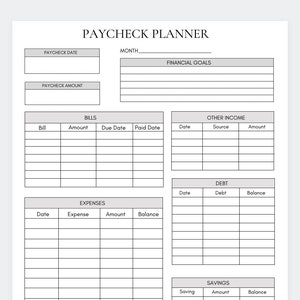 Grey Paycheck Planner,Personal Budget,Budget by biweekly,Budget ,Paycheck Budget,Money Savings,Financial Planning,Paycheck budget planner,