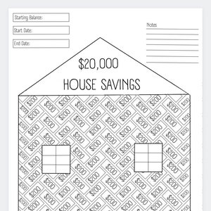 20k House Savings Challenge: Home Downpayment Tracker