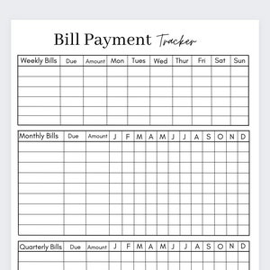 Bills Checklist,Bill Payment Tracker,Bill Tracker,Bill Payment Checklist,Monthly Bill Log,Yearly Bill Tracker,Bill payment Log