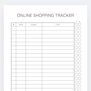 Online Shopping Tracker,Tracking Tool Organizer,Online Purchase Planner,Online Purchase Tracker,Online Spending Planner,Delivery Tracker