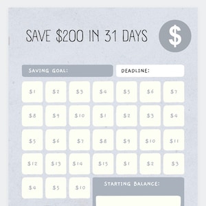 200 besparen in een maand, gelduitdaging, spaaruitdaging, budgetplanner, budget, budgetsjabloon, budgettracker, gelduitdaging, geldboom