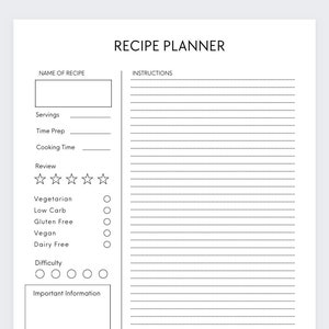 Cartão de planejador de receitas, receita de família, planejador de alimentos, livro de receitas, rastreamento de refeições, registro alimentar, rastreador de receitas, registro de receitas, planejamento alimentar, preparação de refeições, receitas