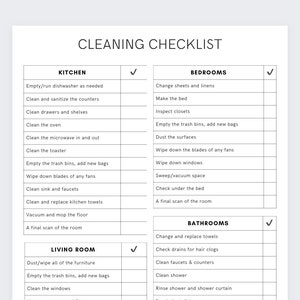 Home Cleaning Checklist: Housekeeping Planner (Printable)