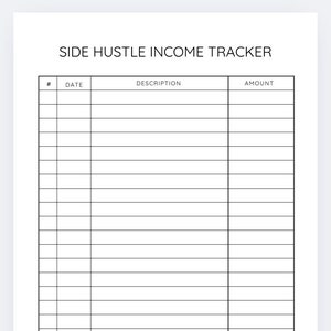 Side Hustle Income Tracker: Small Business Planner (Digital PDF)