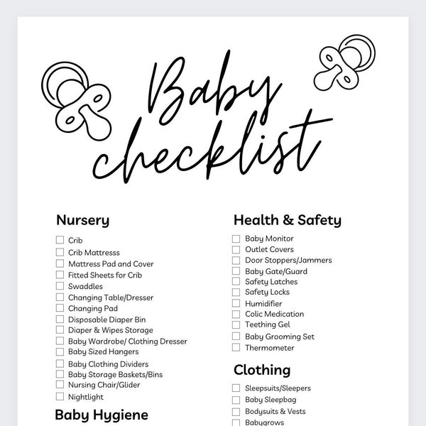 Baby Checklist,Baby Shower Checklist,Baby Registry Checklist,Newborn Essentials,Newborn Checklist,Pregnancy Checklist,Nursery Checklist
