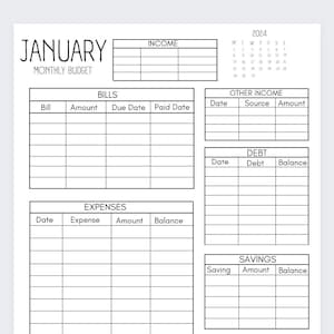 12 Month Minimalistic 2024,Personal Budget,Budget Binder,Biweekly Budget planner,Budget Printable,Budget by Paycheck,Financial Planning,