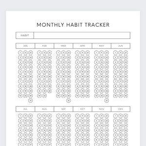 Monthly Habit Tracker: Routine Planner (Digital Download)