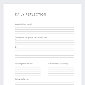 Daily Reflection Planner: Wellness Journal, Thought Organizer