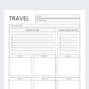 Travel Day to Day Planner,Vacation Planner,Travel Planner,Travel,Travel Itinerary,Travel Planner Template,Travel Organizer,Daily Planner