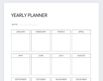 Yearly Planner,Year at a Glance,New Year Goals,Yearly Organiser,Yearly Tracker,Yearly plans