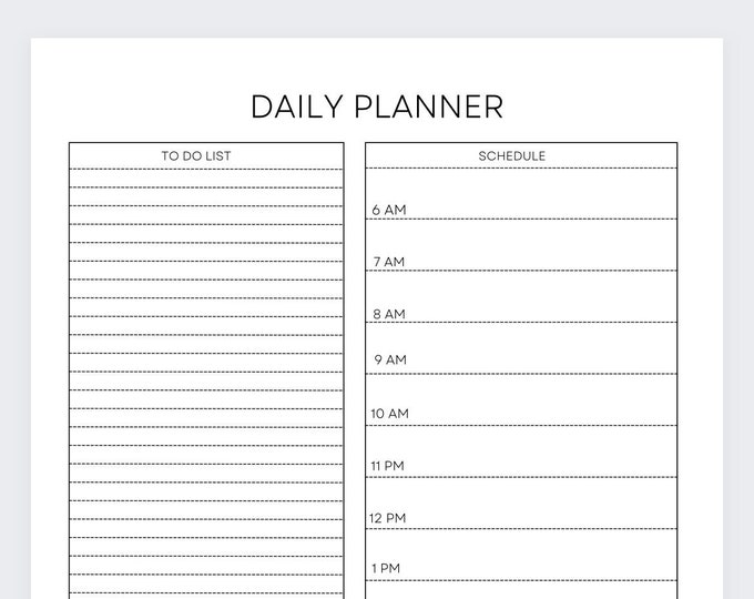 Daily Plannerhourly Plannerdesk Plannerdaily Routinedaily Etsy