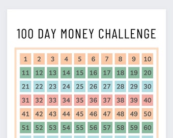 【超お買い得！】 100 Day Money Challenge,money Challenge,savings Challenge,3 財布・ケース・小物入れ
