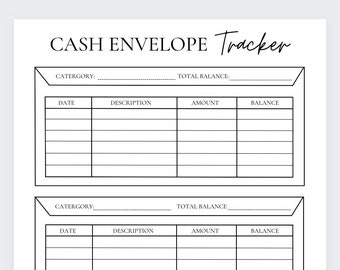 Simple Cash Envelope Tracker, Cash Envelope Printable, Budget Tracker, Spending Planner, Expense Tracker
