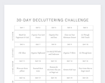 30 Day Declutter Challenge,Cleaning Planner Schedule,De clutter your home,Declutter Checklist,Spring Clean,Home Cleaning Checklist,Declutter