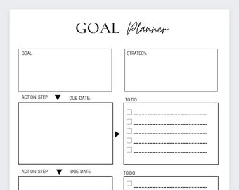 A5 Printable Goal Planner Template, Organizer Pages, Goal Tracker, Goal ...
