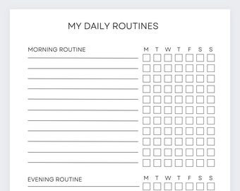 My Daily Routine,Daily Planner,Happy Planner,Daily Checklist,Agenda Planner, Daily Tracker,Habit Tracker,Daily Gratitude,To do List,Schedule