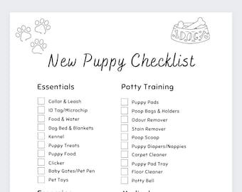 Puppy Checklist,Puppy List,Puppy Planner,Puppy Tracker,Dog Checklist,Dog Mom,New Puppy Essentials,Pet Care Planner, Pet Planner,Dog Tracker
