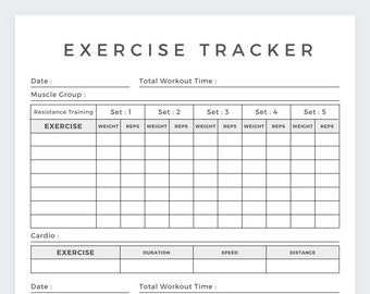 Exercise Tracker,Workout Tracker,75 Soft challenge,Fitness log,workbook log template,Fitness Tracker,Weight Loss Tracker,Workout Printable