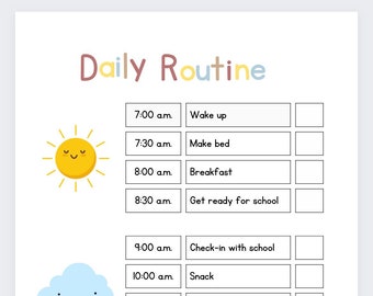 Kids Daily Routine,Kids Daily Chores,Daily Schedule,Bedtime Routine,Morning Routine,Kids Planner,Chore sheet,Daily Kids Planner,Chore List