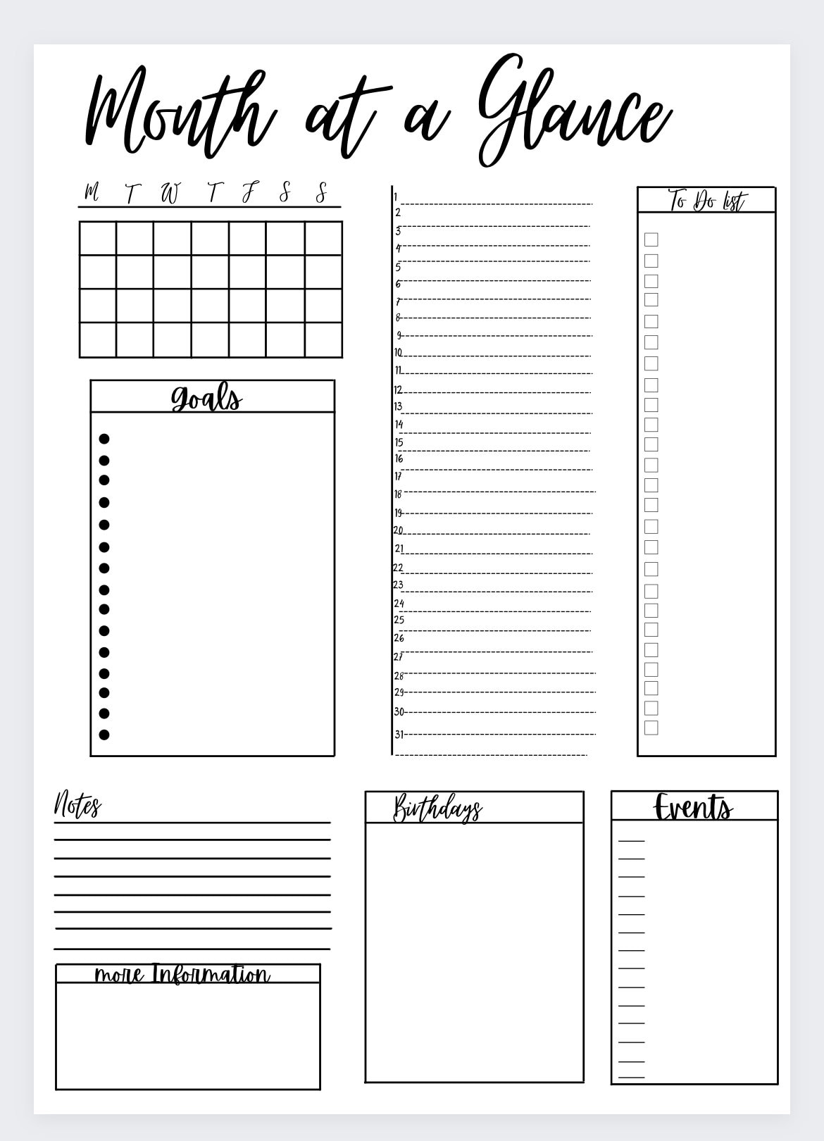 Month at a Glance, Monthly Planner, Monthly Goals,2022