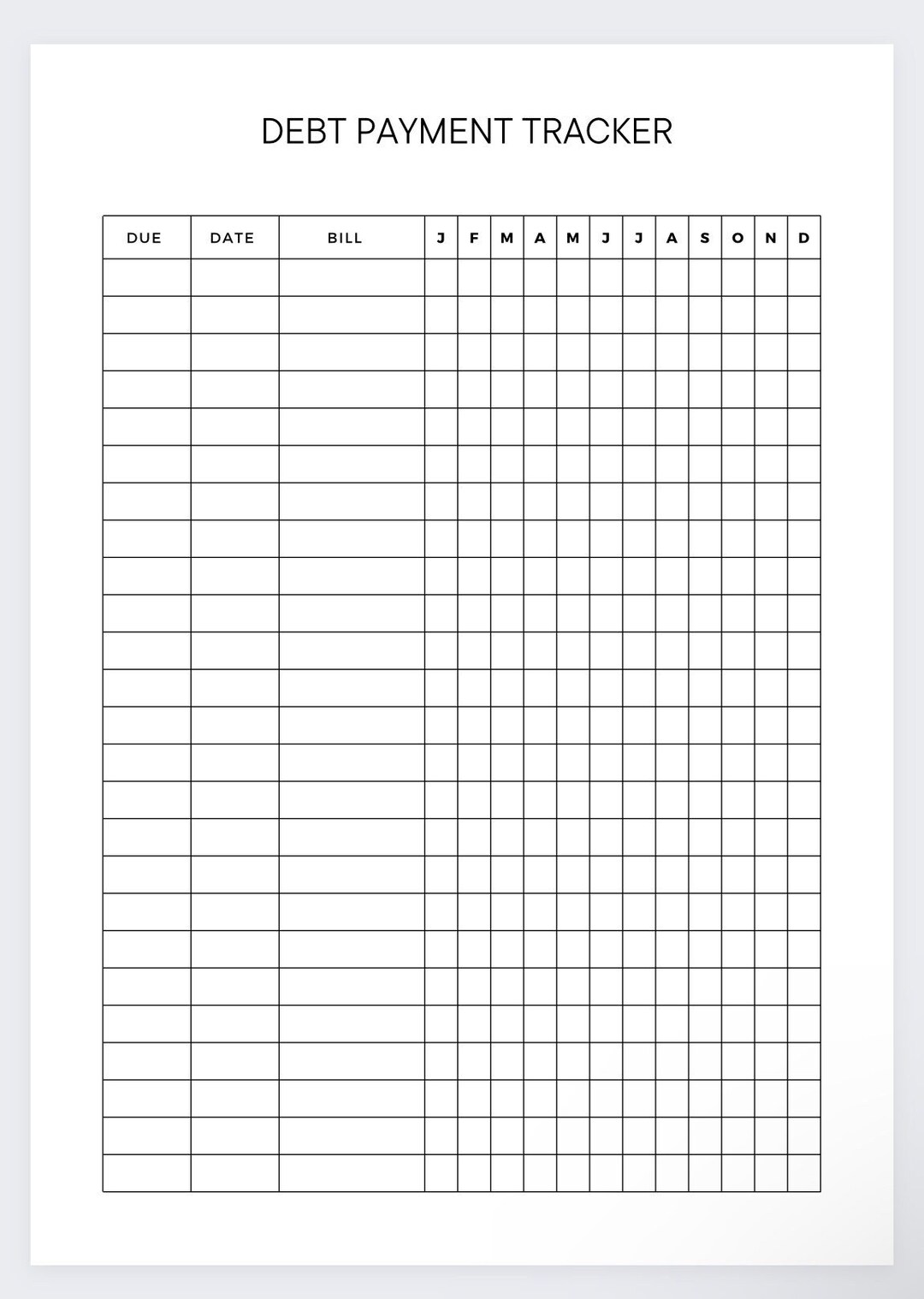 Debt Payment Tracker,personal Finance Tracker,debt Tracker Printable ...