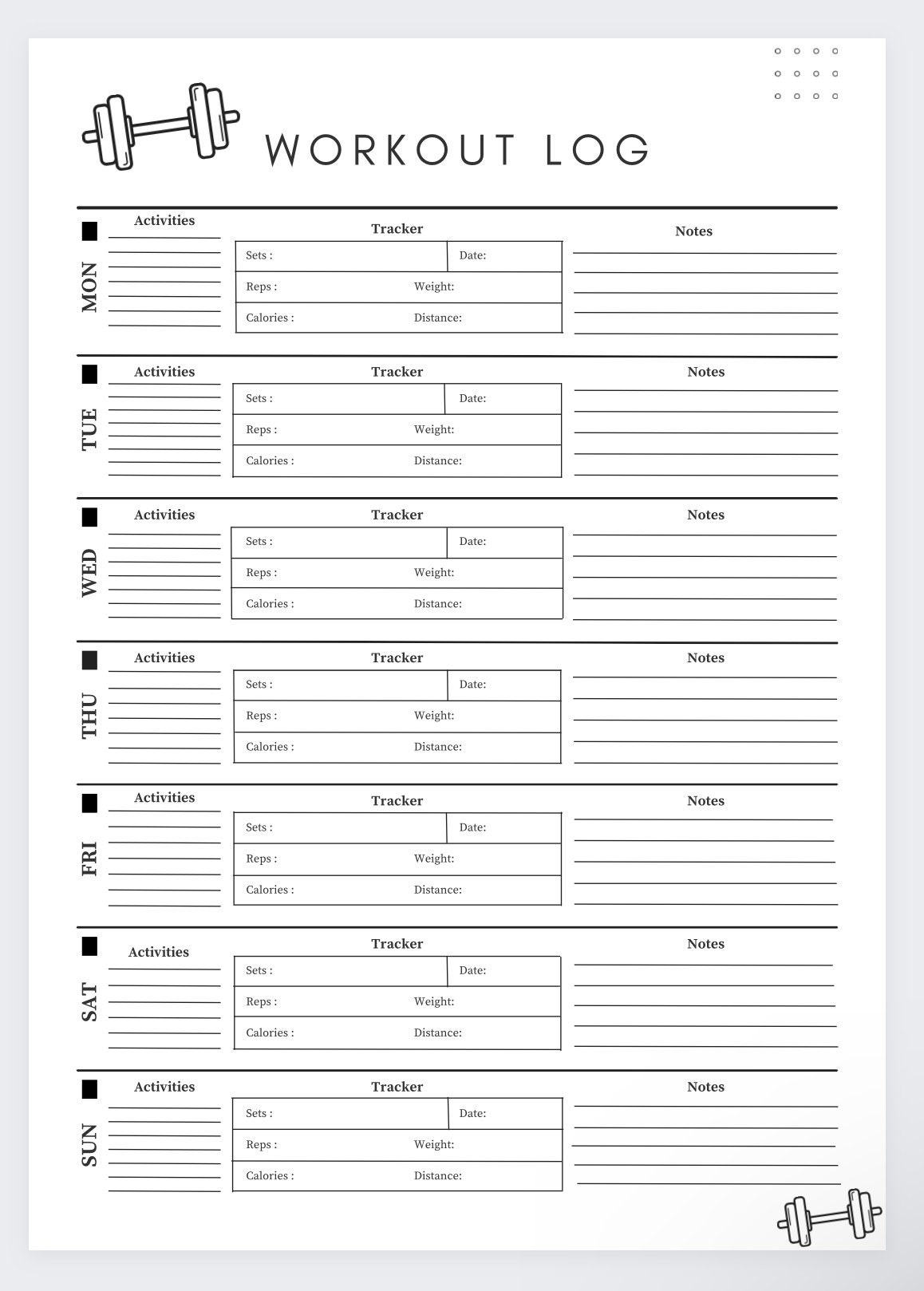 Workout Log,weight Loss Tracker,75 Hard Challenge,fitness Log, Workout ...