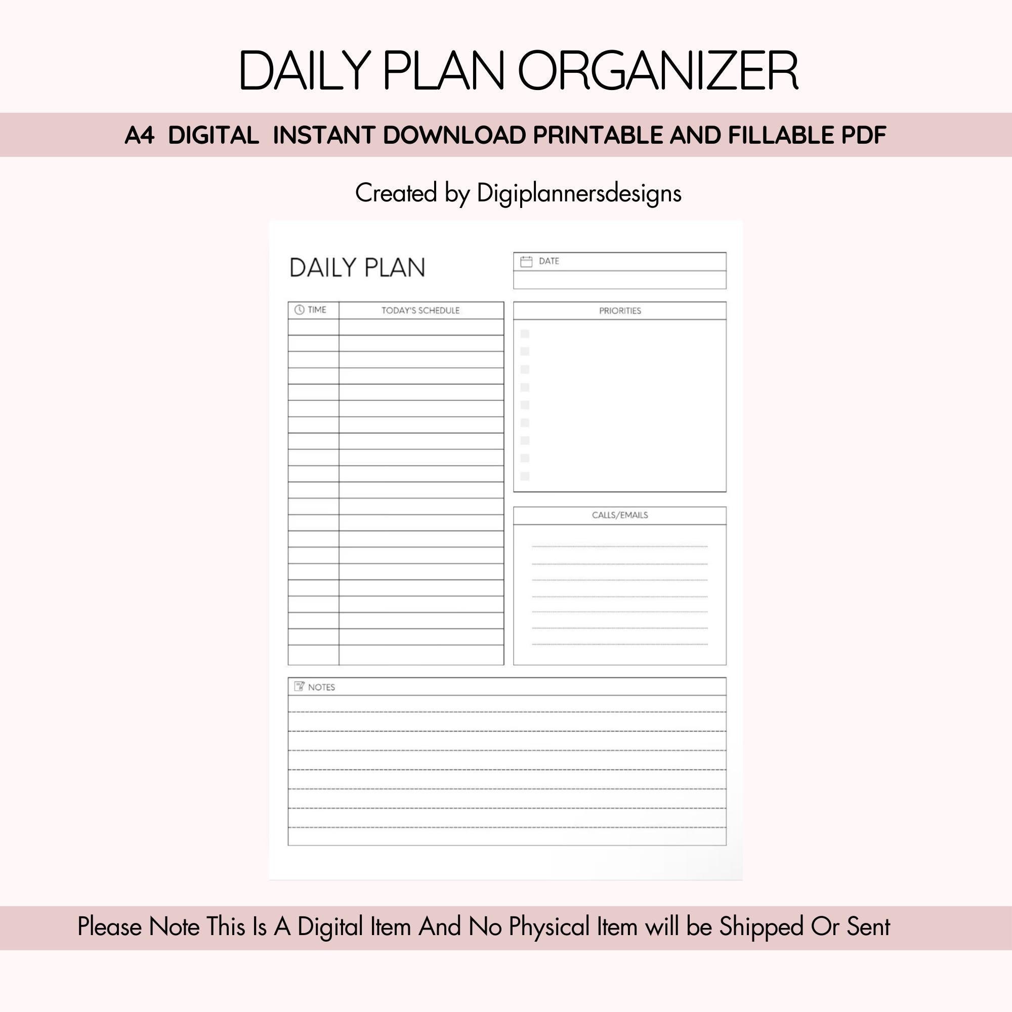 Organiser Daily Rss Daily Plan,daily Organizer,daily Planner,office Organizer,work Planner ...