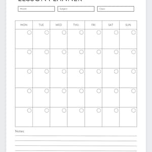 Lesson Plan Template, Lesson Planner Printable, Homeschool Teacher Planner, Weekly, Daily Plans, Academic Schedule, Simple Lesson Plan Book image 10