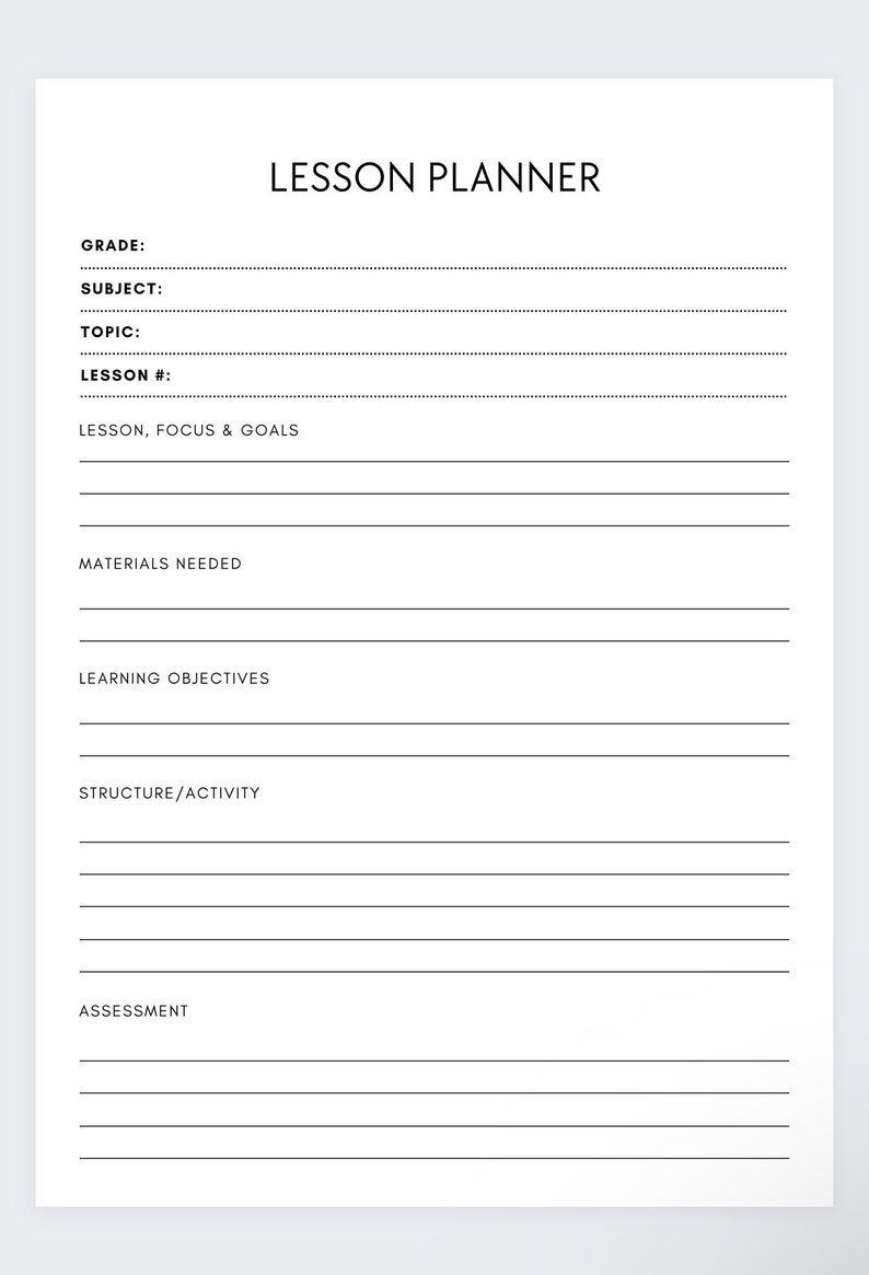 Lesson Planner, Teacher Planner, Lesson Planning Sheet,curriculum ...