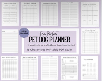 Pet Tracker,Pet Organizer,Pet Care,Dog Walking planning,Pet information, Printable Pet Information,Vet Appointments Planner