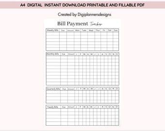 Bills Checklist,Monthly Bill Tracker,Expense Checklist,Budget Planner,Finance Organizer,Payment Due List,Household Finance Organizer