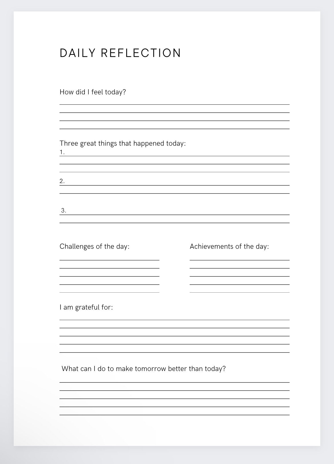 Reflection Planner Daily Reflection Planner Manifestation Journal Adhd Reflection Planner Daily Reflection Planner Manifestation Journal Adhd
