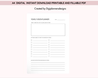 Yearly Vision Planner,Yearly Goals,Yearly Planner,Dream Planner,Manifestation Planner,Goal Tracking,Vision Planning,Yearly Goals 2024,