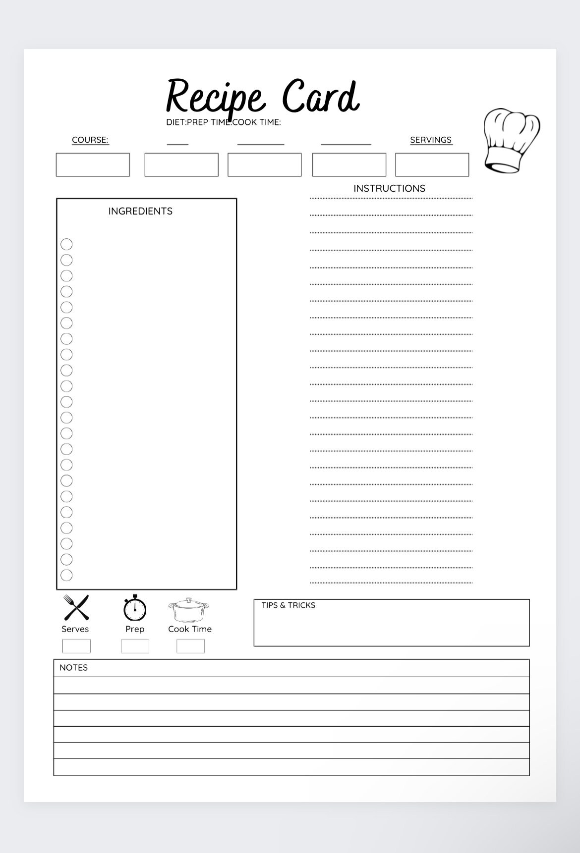recipe-cards-meal-prep-meal-planning-recipe-sheets-recipe-template-secret-recipe-recipe-book-template-family-recipe-recipe-guide-cookbook-etsy