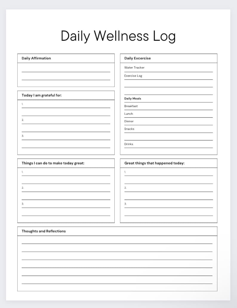Wellness Trackermental Health Plannerwellness Logmood - Etsy
