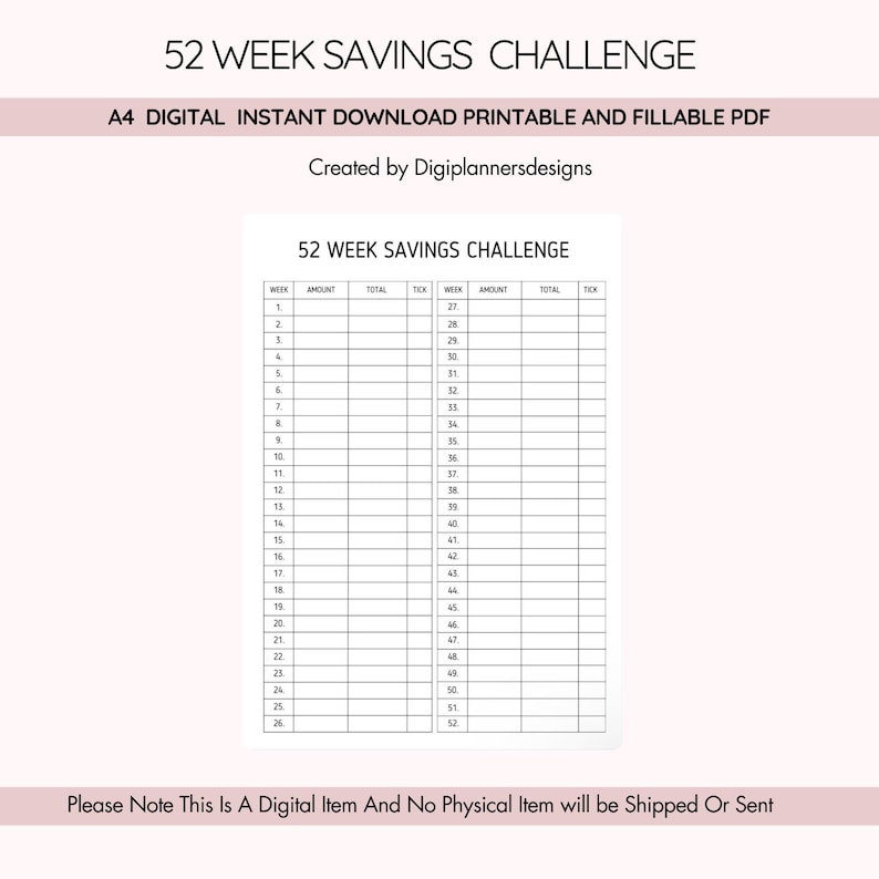 Spaaruitdaging 52 weken, spaarmap, geld besparen, spaarspreadsheet, persoonlijke financiën, spaaruitdaging, spaaruitdaging 52 weken afbeelding 1