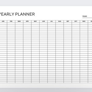Yearly Planner,yearly Planner Printable,annual Planner Template ...