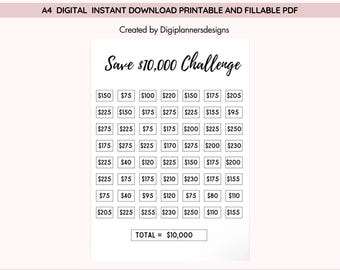 Save 10000,Savings Log,Save 10000 in 52 Weeks Money Challenge,52 Week Saving Challenge,Saving Challenge,Savings Chart,Savings challenge