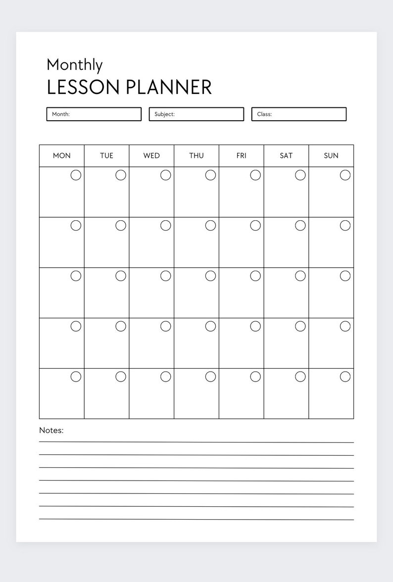 Lesson Plan Template, Lesson Planner Printable, Homeschool Teacher Planner, Weekly, Daily Plans, Academic Schedule, Simple Lesson Plan Book image 9