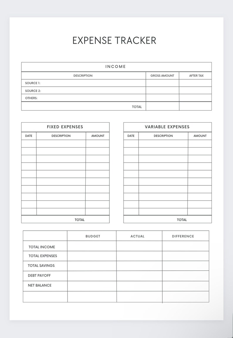 Expense Tracker Template,budget Planner,financial Organizer,personal ...