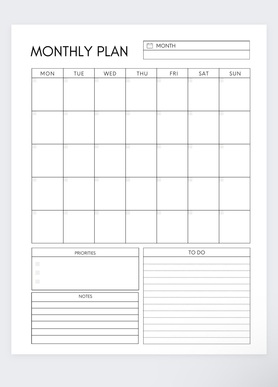 Monthly Plan,monthly Planner,month at a Glance,monthly Tracker,monthly