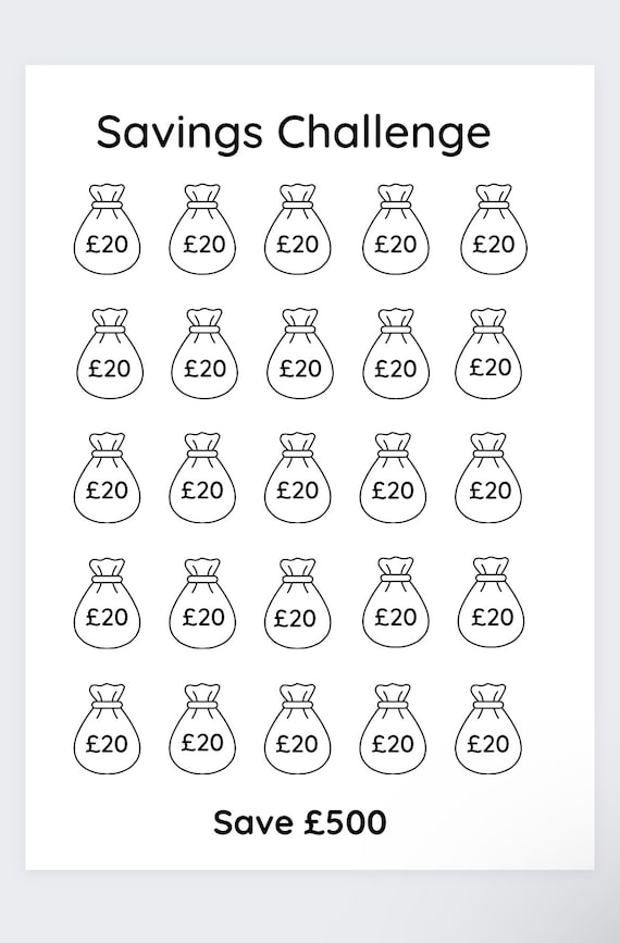 20 Pound Challenge,savings Challenge,money Savings,pound Challenge