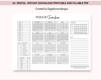 Period Tracker, Menstrual Tracker, Period Cycle Length,Happy Planner, Menstrual period Calander,Digital Download,Ovulation Tracker,Printable