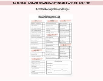 Housekeeping Cleaning Checklist,Airbnb Cleaning,Housekeeping Checklist,Cleaning Checklist,Home Cleaning Planner,Cleaning Log,Chore List