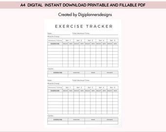 Exercise Tracker,Workout Tracker,75 Soft challenge,Fitness log,workbook log template,Fitness Tracker,Weight Loss Tracker,Workout Printable