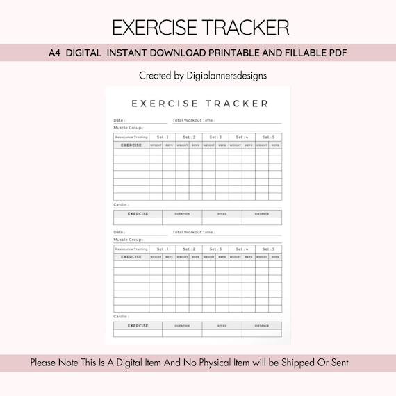 Exercise Tracker,Workout Tracker,75 Soft challenge,Fitness log,workbook log template,Fitness Tracker,Weight Loss Tracker,Workout Printable
