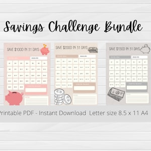 Money Savings challenge, Saving Bundle, Saving Fund,Monthly Savings, Money Tracker, Savings Tracker bundle, Saving Money,Finance Tracker,