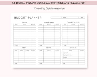 Landscape Budget Planner,Financial planning,Paycheck Budget,Finance Binder,Savings tracker,Finance,Financial planning,Biweekly Budget