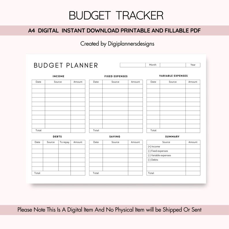 Landscape Budget Planner,Financial planning,Paycheck Budget,Finance Binder,Savings tracker,Finance,Financial planning,Biweekly Budget image 1
