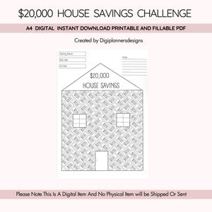 20k House Savings, House saving pot, Savings binder,House Downpayment,Savings fund,Save 10k, House Deposit, House Savings,Money Savings